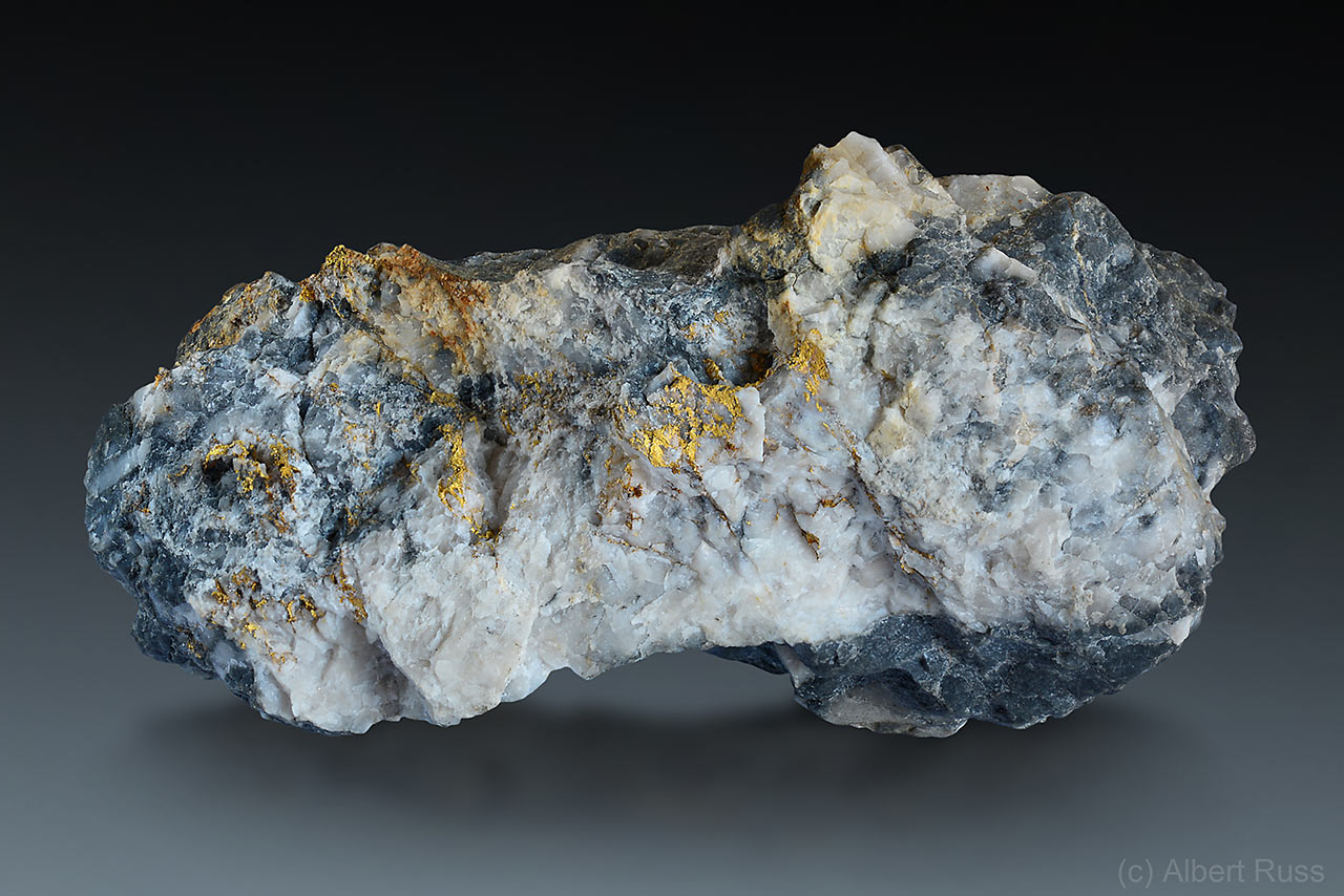 Křemenná žilovina s makroskopickým zlatem, Zlaté Hory