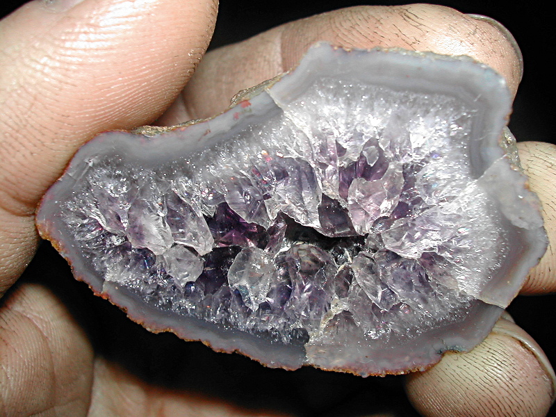 Křemen (var. Ametyst), Achát