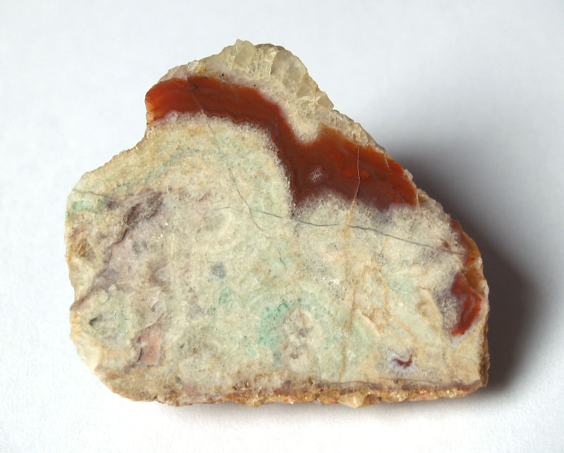 Křemen (var. Karneol), Fluorit