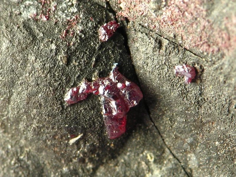 Fotografie minerálů Arzen, Pyrargyrit z lokality Třebsko, Czech Republic