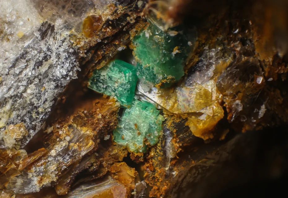 Fotografie minerálu Torbernit z lokality Dolní Bory, Czech Republic