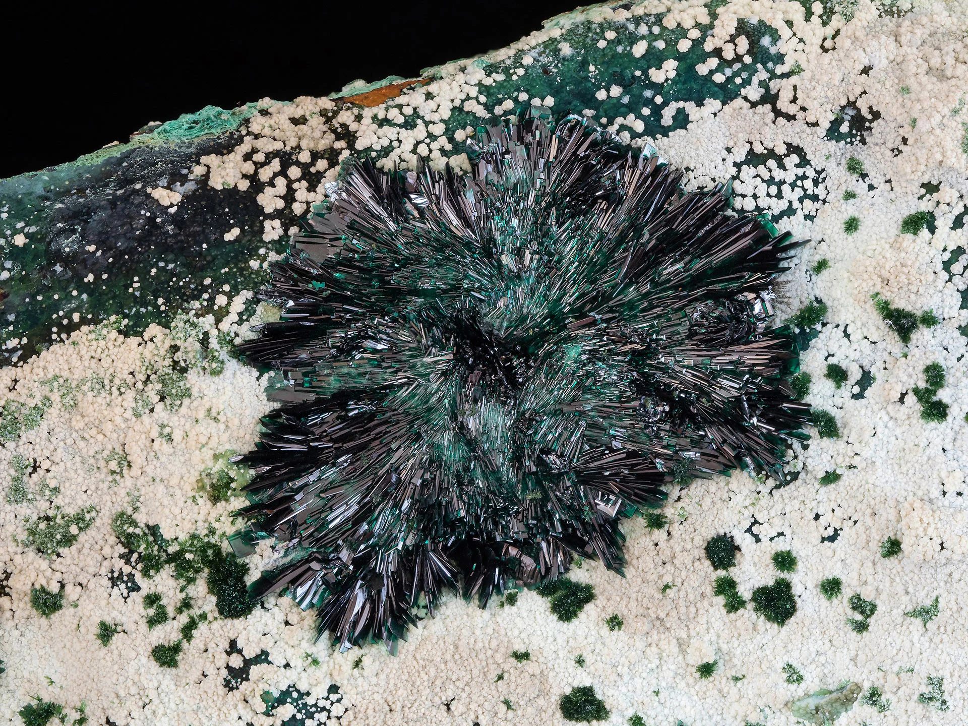 Fotografie minerálů Atacamit, Halloysit z lokality La Farola Mine, Chile