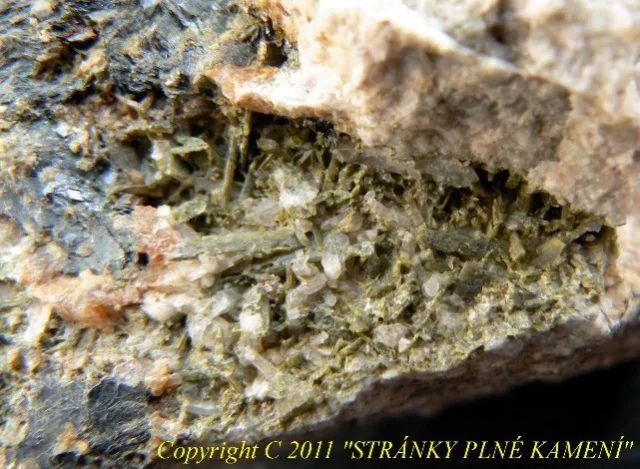 Fotografie minerálů Chlorit, Epidot, Křemen z lokality Žulová, Czech Republic