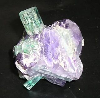 Fotografie minerálů Beryl (var. akvamarín), Fluorit z lokality Hutag Ull Ord, Mongolia