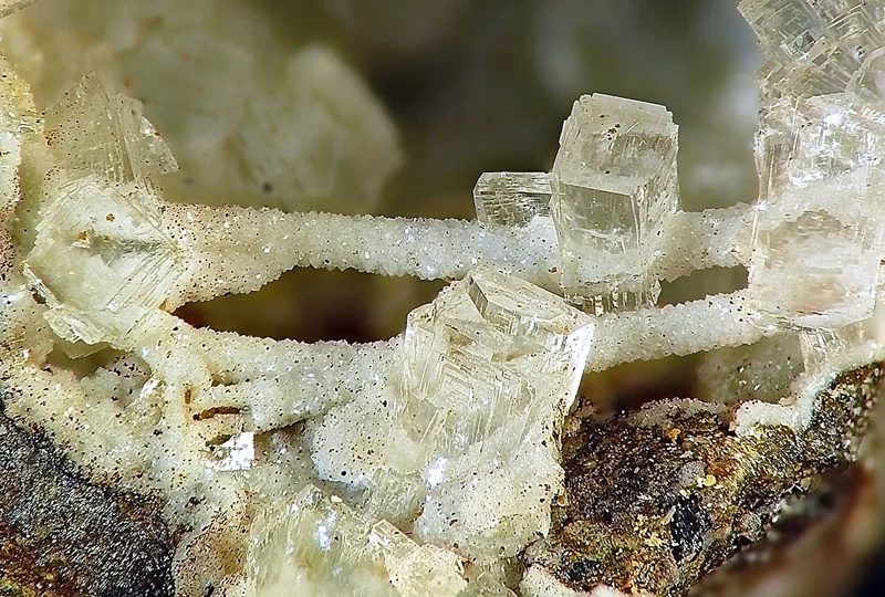 Fotografie minerálů Phillipsit, Thomsonit-(Ca) z lokality Folknáře, Czech Republic