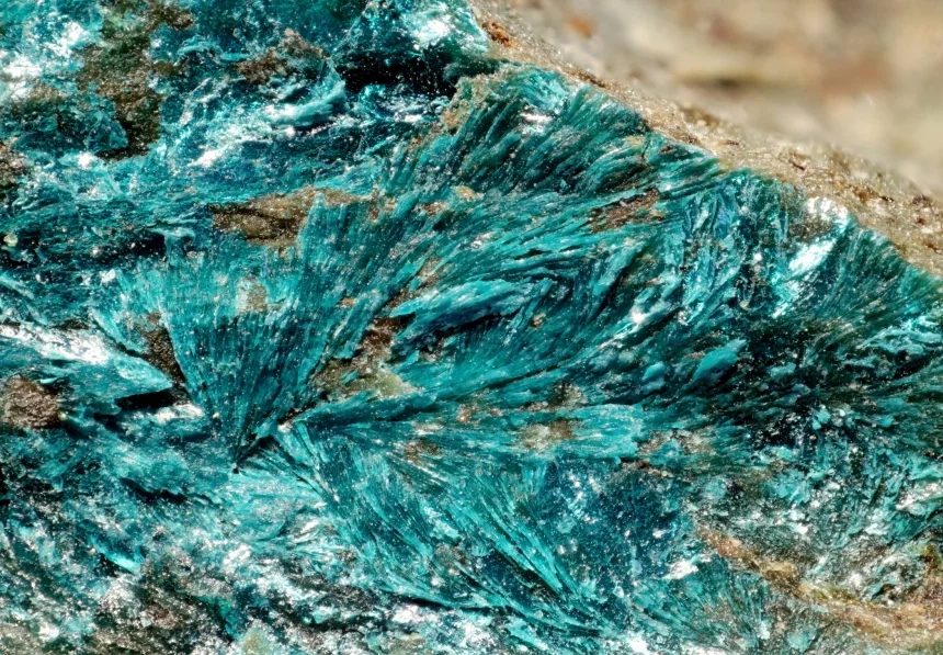 Fotografie minerálu Tyrolit z lokality Novoveská Huta, Slovakia