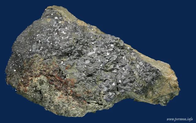 Fotografie minerálu Galenit (var. steinmannit) z lokality Příbram, důl Anna, Czech Republic