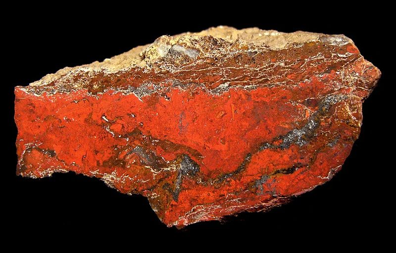 Fotografie minerálů Pyroluzit, Jaspis z lokality Horní Blatná, Czech Republic