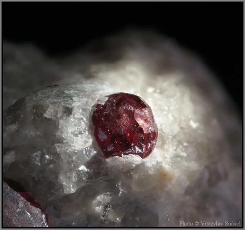 Fotografie minerálu Almandin z lokality Přibyslavice, Czech Republic