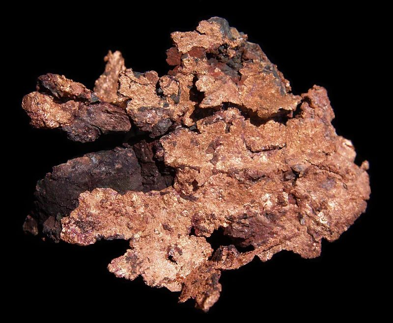 Fotografie minerálu Měď z lokality Ray Mine, Arizona, United States of America