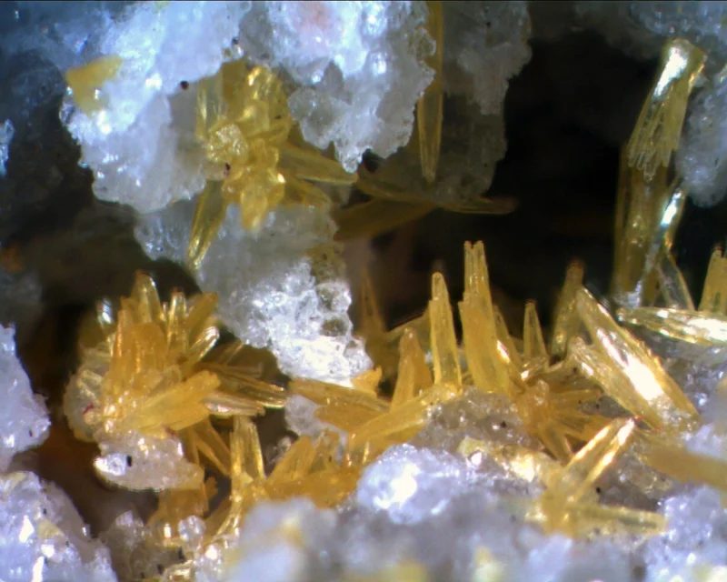 Fotografie minerálu Mimetit z lokality Grube Clara, Germany