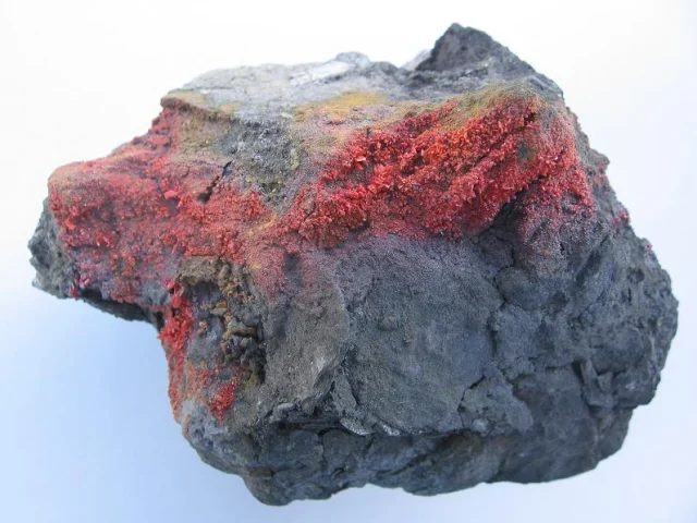 Fotografie minerálu Realgar z lokality Radvanice, Czech Republic