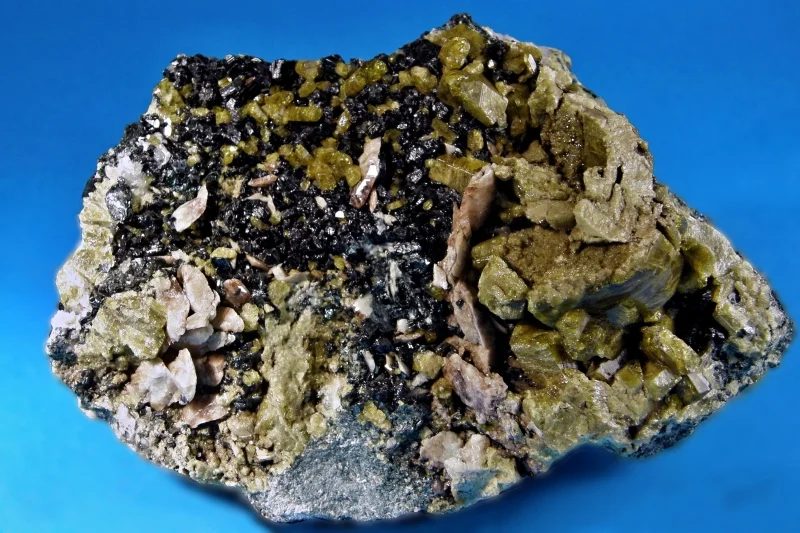 Fotografie minerálů Chlorit, Epidot, Titanit z lokality Vedretta di Sissone, Italy